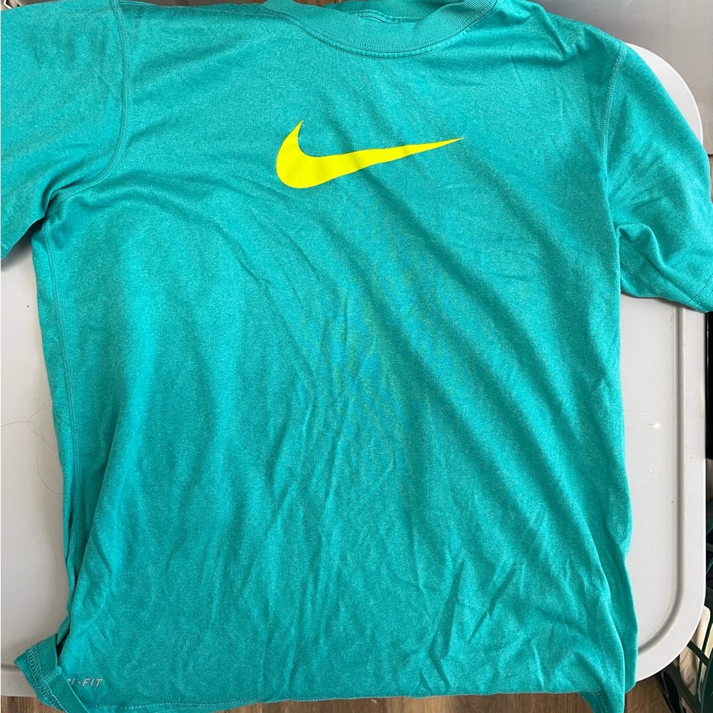 Nike Teal T-Shirt with Yellow Logo